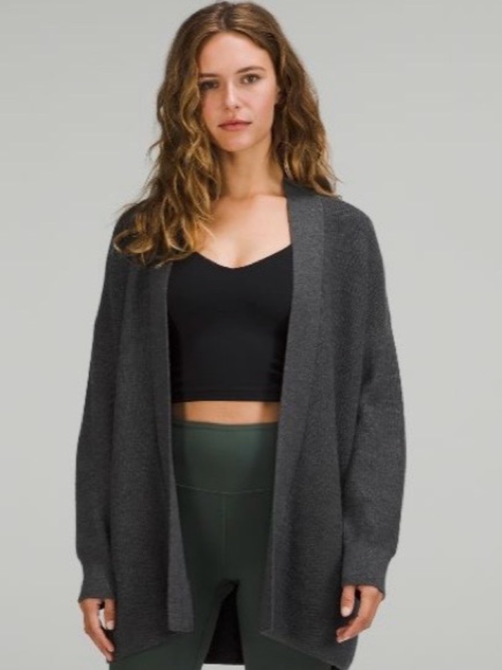 Lululemon Merino Wool Blend Ribbed Long Wrap Sweater